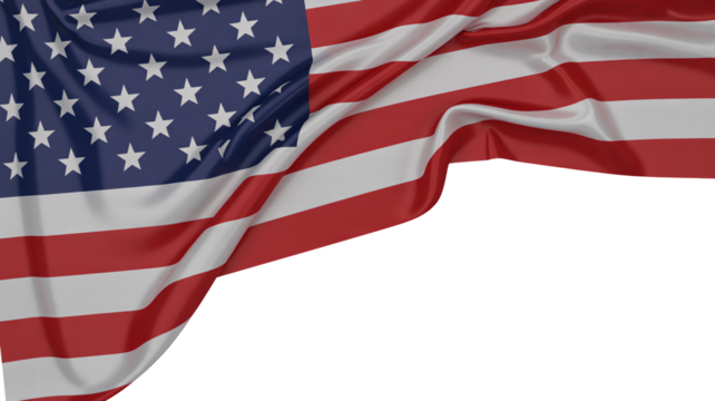 American flag waving background patriotic usa flag independence day image isolated on transparent background