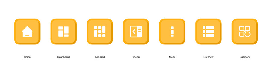 UI Navigation Icons Set.Modern Dashboard Interface Pack.