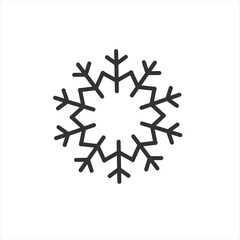 Line Art Snowflake Icon Winter Design. Simple Snow Crystal Graphic. Minimalist Frozen Symbol Cold Weather Icon.