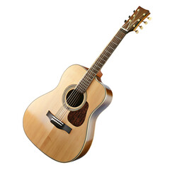 Obraz premium Natural wood acoustic guitar with a sunburst finish