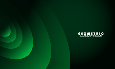 dark green abstract background with realistic circle paper cut shape. modern trendy design