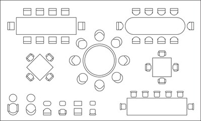 top view of vector illustration of seat plan for office, hotel, home and dining room in PNG, JPG, AI, and EPS format