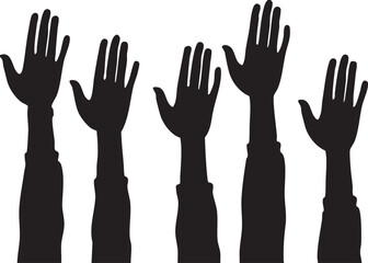 Vector of Raised Up Hands Illustration