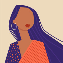 Abstract Woman Portrait in Minimalist Style
