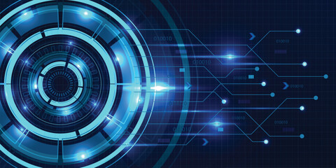 Blue abstract technology background. futuristic digital innovation background