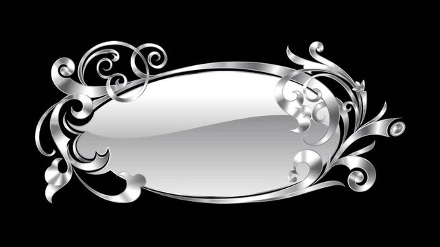 silver shining frame shield design motion graphic collection with alpha channel