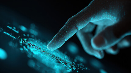 Finger touching digital fingerprint scanner for biometric security