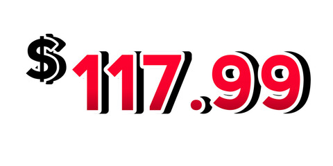 Red price tag 117.99,qq
Masukdollars sign symbol on transparent background. Perfect for advertising, sale banners, product promotion, discount labels, and e-commerce graphics design elements.