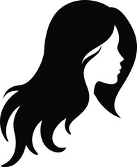 woman hairstyle logo silhouette