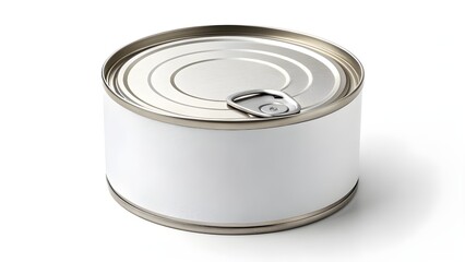 Blank sleek metal food can with pull tab, perfect for product mockups, branding, and showcasing your label designs with a modern, clean aesthetic