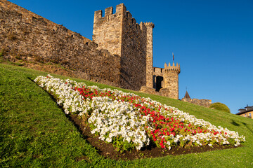 views of the Ponferrada castle, El Bierzo region, province of Leon