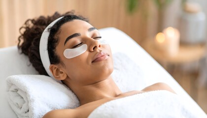 Under-Eye Patch Treatment For Woman In Spa, Space For Text