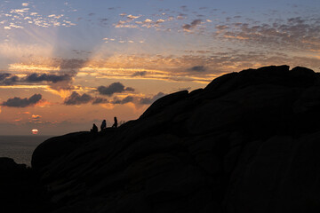 Sunset at the Punta Roncadoira Lighthouse, Lugo. Galicia. Spain.