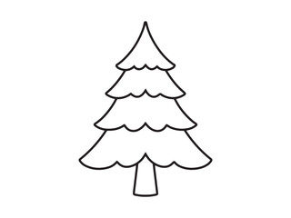 Christmas Tree Line Art Illustration
