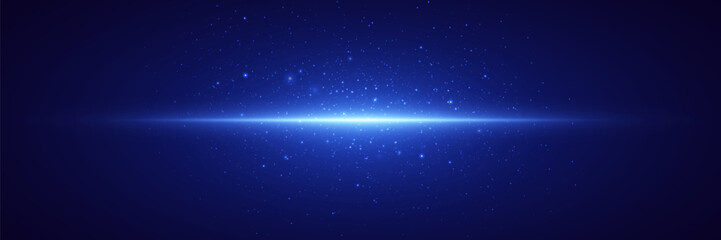 Blue flash of light and beam with sparks.