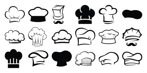 Collection of Chef Hats and Toques in Various Styles and Designs