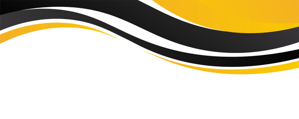 Abstract Yellow Black Wave Background Design with Empty Space for Text Template Vector