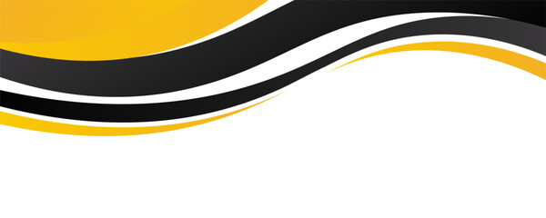 Abstract Yellow Black Wave Background Design with Empty Space for Text Template Vector