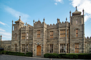 Vorontsov Palace with beautiful turrets against the blue sky on a clear sunny day. Sights of Russia. Architecture of World tourism.