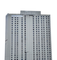 Fototapeta premium Modern residential building. Contemporary apartment house with facade and urban architecture, symbol