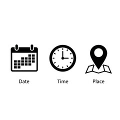 date time place event information icons
