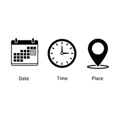 date time place event scheduling information icons