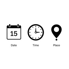 date time place icons information pointers
