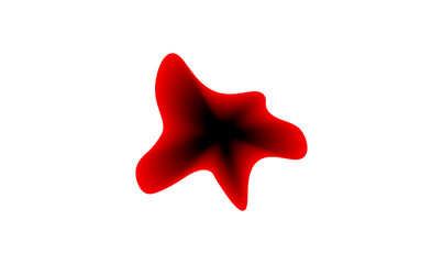 Abstract red glowing fluid shape on transparent background, modern smooth organic motion design, futuristic digital art wallpaper, vibrant energy wave concept