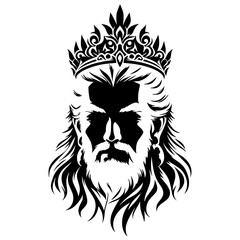 Obraz premium Silhouette portrait of the old king
