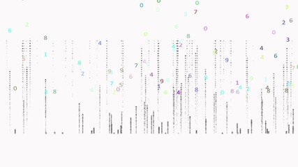 Abstract digital binary code matrix background with futuristic data streams, glowing numbers with 0 to 10 and modern technology cyberspace black design - Powered by Adobe