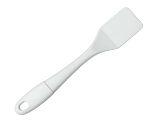 White silicone kitchen utensil with handle