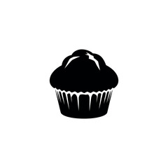 Breakfast Muffin Silhouette Icon