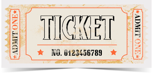 Old and vintage retro ticket design vector.