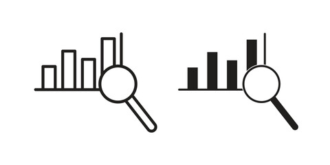 Analisys icon vector with glyph style. Stroke liner icons