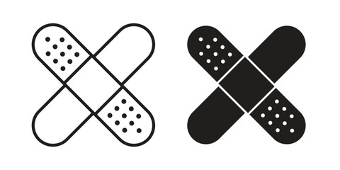 Band aid icon vector with glyph style. Stroke liner icons