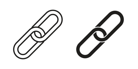 Broken link icon vector with glyph style. Stroke liner icons