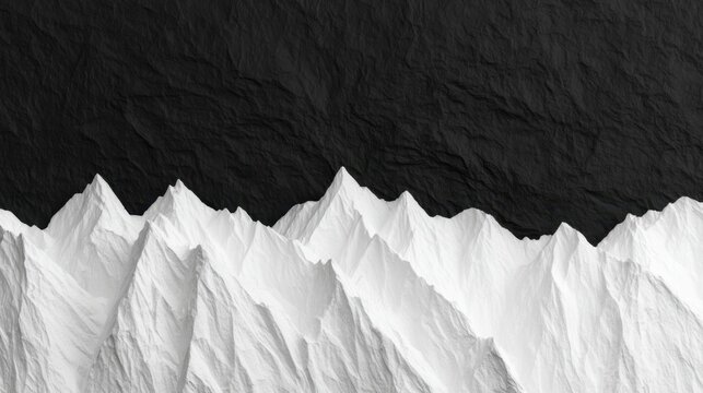 Exploring volumetric mountain landscapes black and white stone textures nature abstract high perspective grunge style - Powered by Adobe