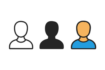 Minimalist Character Sketches. Minimalist character sketch icon: three identical rough character sketches in a row, first in line