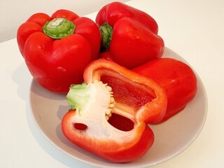 red bell pepper on a plate