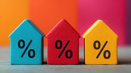 Navigating mortgage rate blocks with house miniatures understanding interest and credit standards for homebuyers