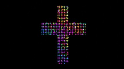 Obraz premium A Cross Representing using colorful dot