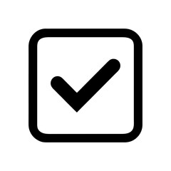 Minimal Checkbox Outline Task Completion Symbol Icon Line Art Vector illustration
