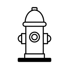 Minimal Safety Fire Hydrant Outline Emergency Equipment Icon Line Art Vector illustration