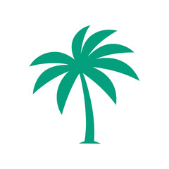 Simple Tropical Palm Leaf Exotic Nature Element Icon Line Art Vector illustration