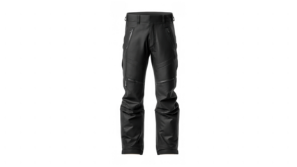 Durable black ski pants for winter activities, created AI, PNG