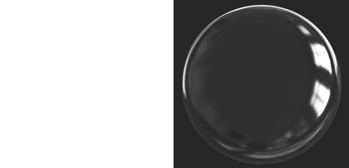 A clear, transparent crystal ball or glass sphere with reflections. Realistic glass ball or sphere crystal ball on transparent background. PNG