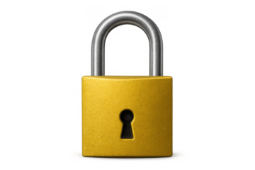 Gold padlock securing data, privacy, and access, symbolizing digital safety, protection, and restricted information