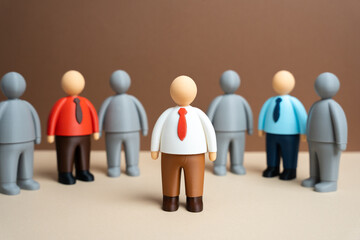 Mediator stands between two groups of people. Mediation is a peaceful dispute resolution process...