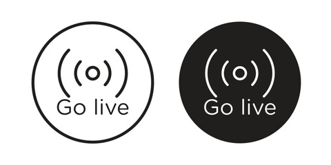 Go live icon vector with glyph style. Stroke liner icons