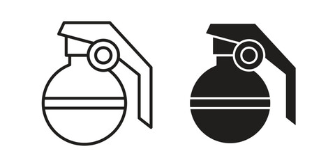 Granade icon vector with glyph style. Stroke liner icons